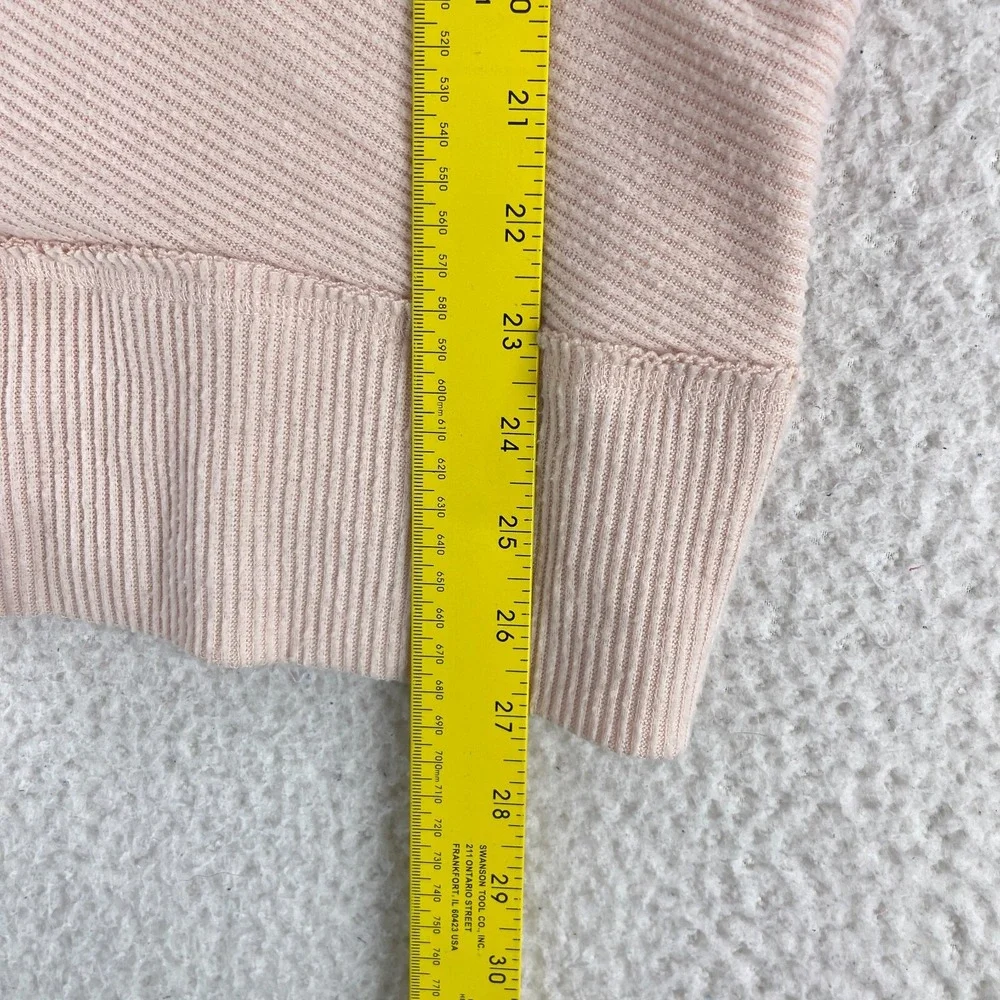Free People Pink Cozy With You Surplice Pullover Shirt‎ Womens Ribbed Size XS